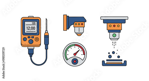 Gas concentration meter Line abstract simple graphic vector