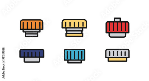 Gas cylinder cap Line art abstract pattern design vector