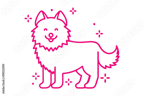 Simple line art cartoon illustration of a fluffy hedgehog with soft spikes and a tiny nose