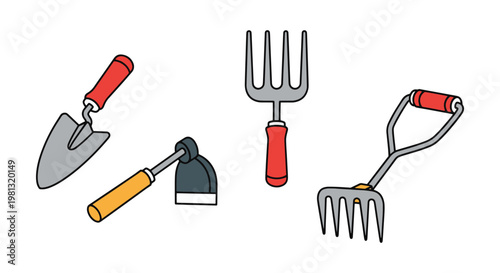 Garden Weeding Tool Line art creative clean abstract vector