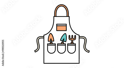 Gardening Apron Line art modern abstract vector