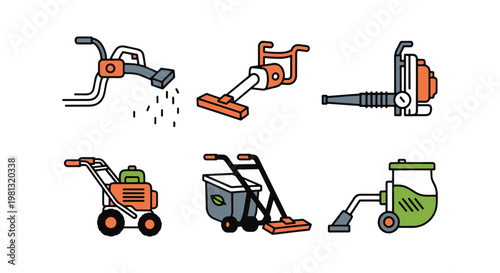 Garden Leaf Vacuum Line art simple abstract vector