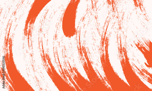Abstract Orange Grunge Brush Stroke Background with Rough Texture Pattern