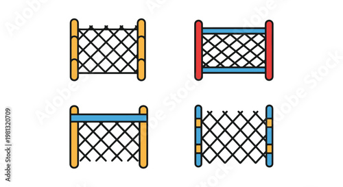 Garden Netting Line art vector modern abstract