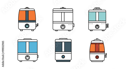 Gas humidifier Line art vector simple abstract colorful
