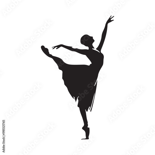 Graceful Ballet Dancer Silhouette Vector Illustration