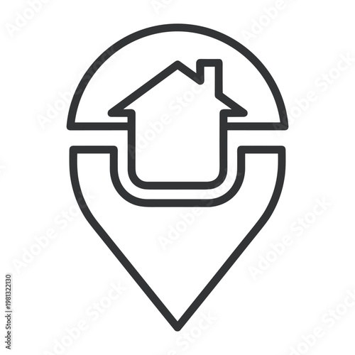 House location pin icon representing real estate property mapping services