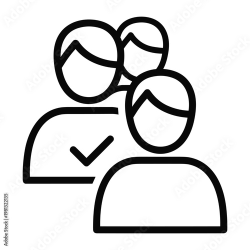 User group verification icon with checkmark for team validation status