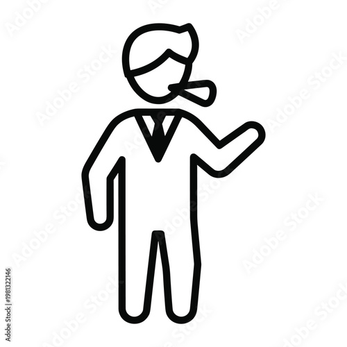 Business professional character icon smoking pipe for corporate branding