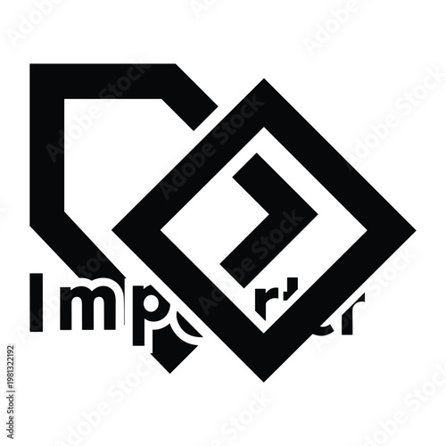 Geometric diamond shapes with import text for modern brand identity