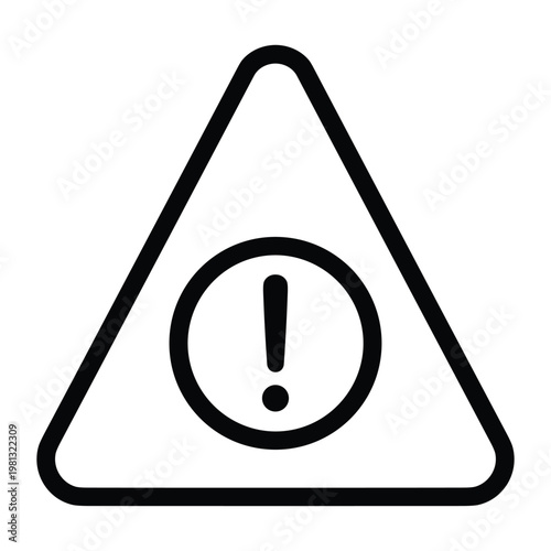 Warning sign icon with exclamation mark in triangle for safety alerts