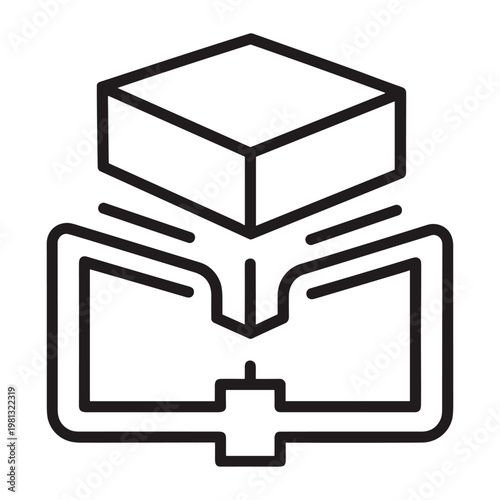 Three dimensional box storage icon for logistics and inventory systems