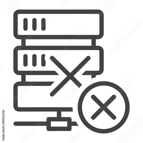 Server connection error icon representing network failure or disconnect