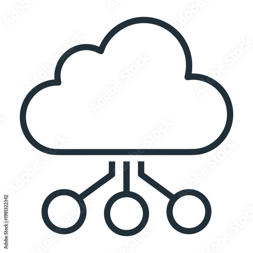 Cloud computing network icon representing data storage and connectivity
