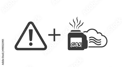 Gas leak indicator Line art flat abstract colorful illustration