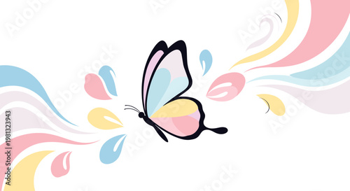 A vibrant and modern background featuring flowing curves and soft pastel colors. Perfect for marketing materials, website design, or adding a touch of