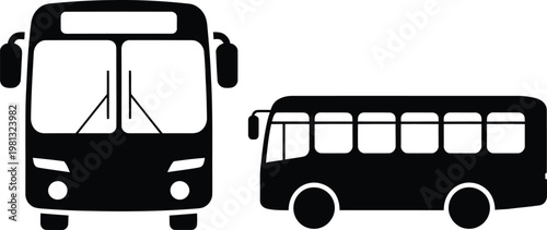 Front and side view of a bus icon