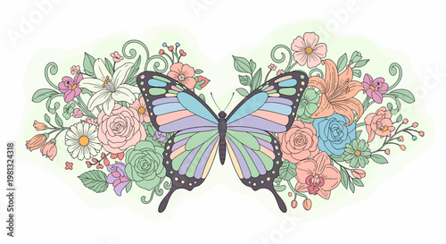 A whimsical floral illustration perfect for adding a touch of spring and joy to your website, social media, or marketing materials. Evokes freshness a
