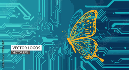 Abstract turquoise background with circuit board design conveys innovation and a futuristic feel. Suitable for tech presentations, website design, or 