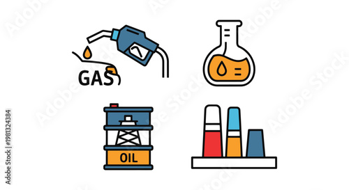 Gas liquid oil Line art vector creative abstract minimal