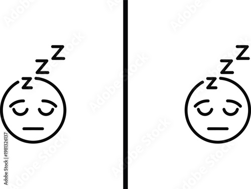 Two cartoon faces sleeping peacefully with zzz above their heads