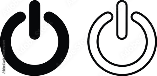 Power button icon set, vector illustration