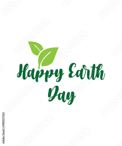 Happy earth day logo, Earth day typography logo, Happy Earth Day banner, poster, flyer, vector illustration