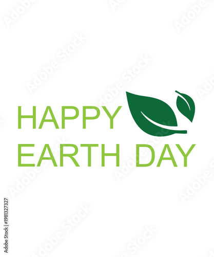 Happy earth day logo, Earth day typography logo, Happy Earth Day banner, poster, flyer, vector illustration