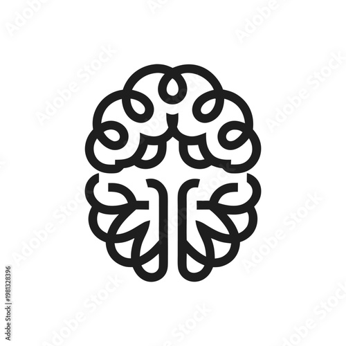 Abstract Ai Brain Line Icon Vector Illustration