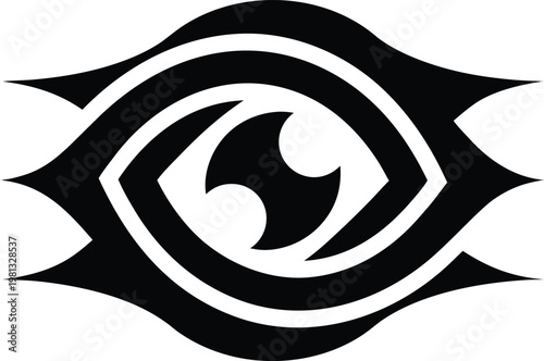 Minimal Futuristic Eye Scan Icon Vector Illustration