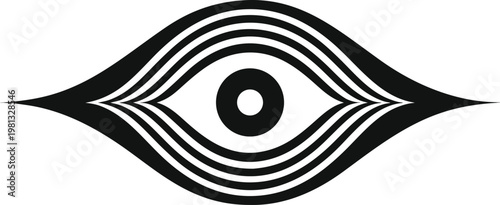 Minimal Line Eye Icon Vector Illustration