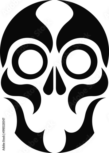 Minimal Skull Icon Vector Illustration