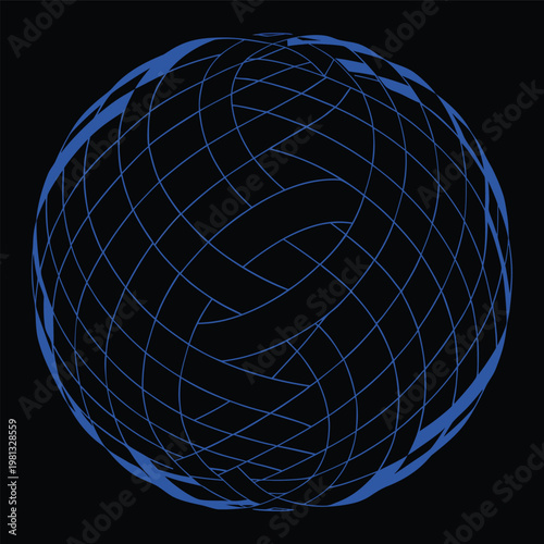 Quantum Grid Sphere Icon Vector Illustration