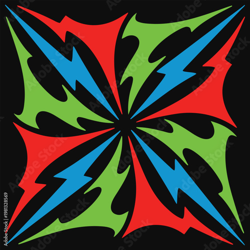 Neon Strike Mark Icon Vector Illustration