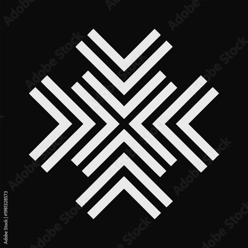 Sharp Edge Cross Icon Vector Illustration