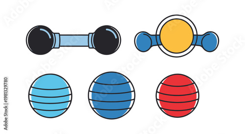 Hand Therapy Balls Line art abstract shape design vector