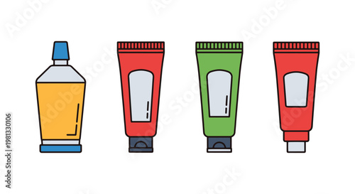 Grease tube Line art vector abstract graphic design