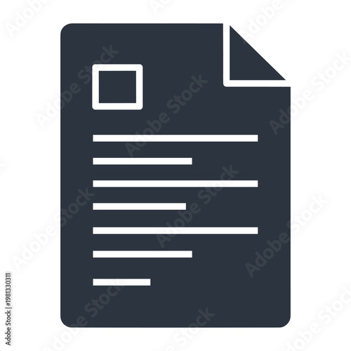 Document file icon for record keeping and digital information storage