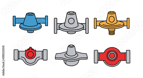Gas regulator Line art vector simple abstract creative