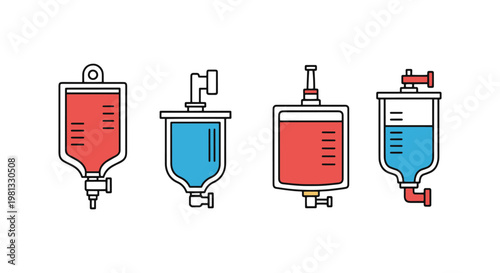 Gas sampling bag Line art creative pattern abstract vector