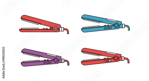 Hair Straighteners Line art clean modern abstract vector
