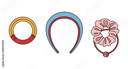 Hairbands Line art vector set clean shape abstract