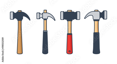 Hammer Line art vector set clean abstract design illustration