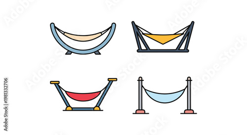 Hammock Stand Line art vector clean abstract design illustration