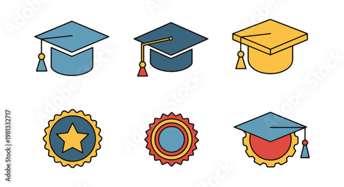 Graduation ornament Line art simple abstract creative illustration