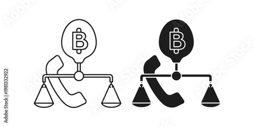 Balancing scales depicting contrasting perspectives of cryptocurrency value and perception