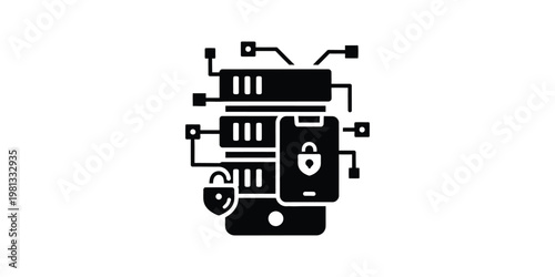 Secure data transfer between a server and mobile device through network connections