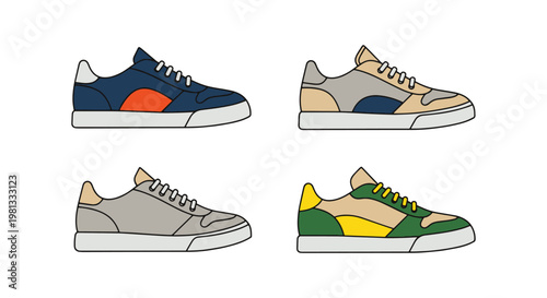 Graphic Sneakers Line art abstract decorative illustration vector