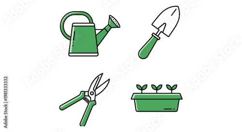 Greenhouse Tools Line art creative abstract vector