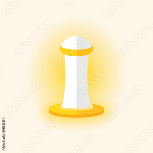 White Chess Pawn Game Piece Closeup.